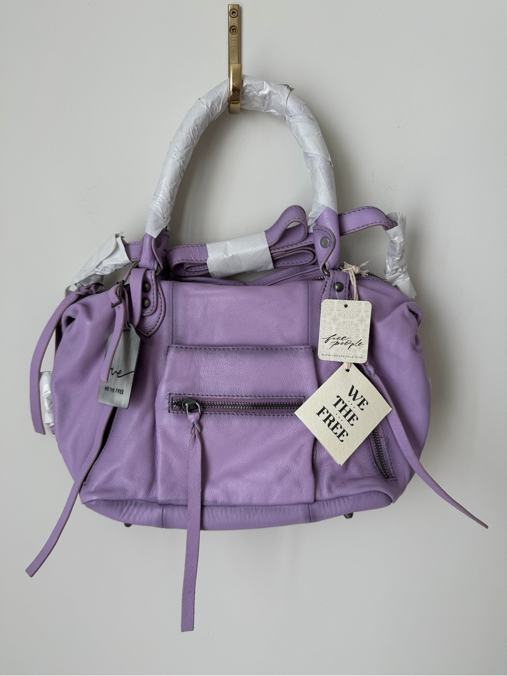 Free people Lilac baby Emerson Leather Tote bag